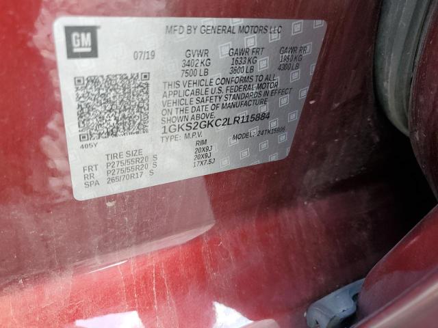 2020 GMC YUKON XL K 1GKS2GKC2LR115884