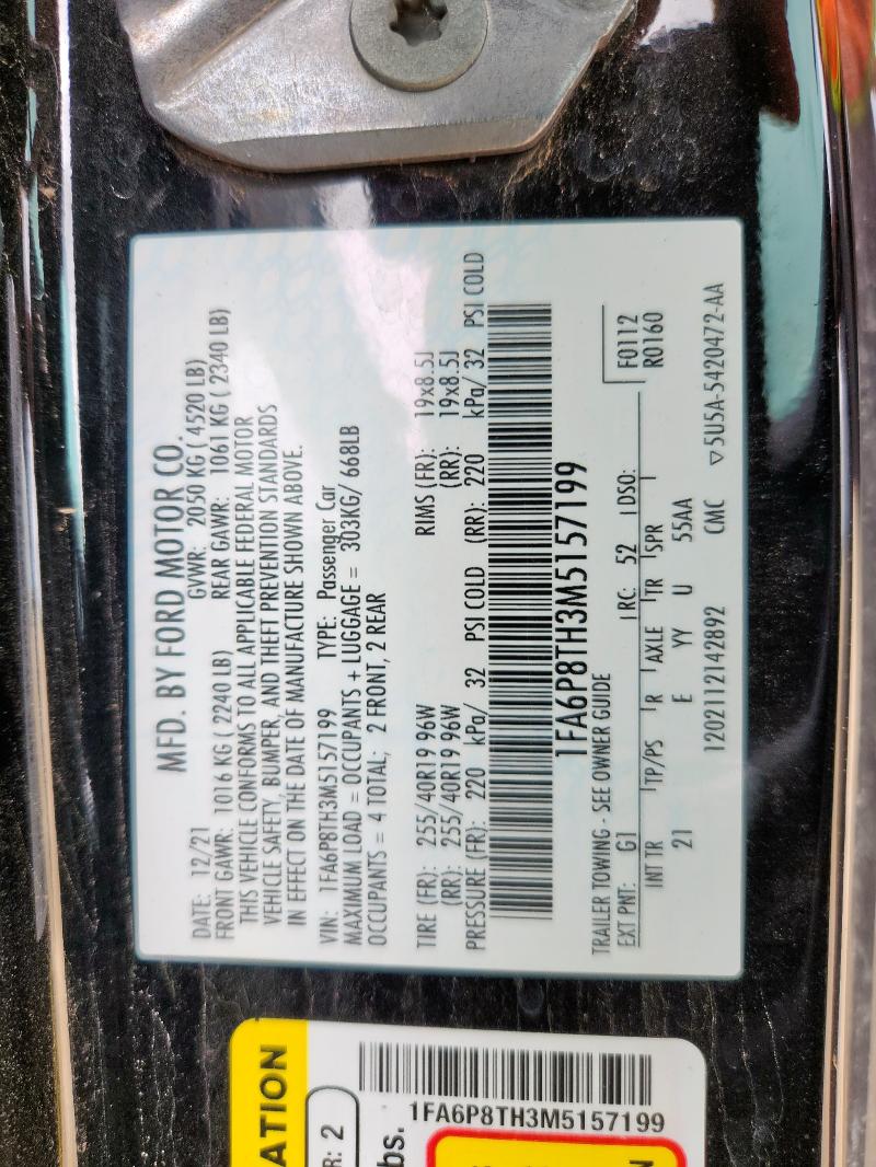 2021 FORD MUSTANG 1FA6P8TH3M5157199