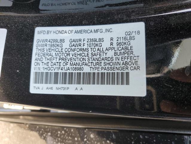 2018 HONDA ACCORD EX 1HGCV1F41JA108980