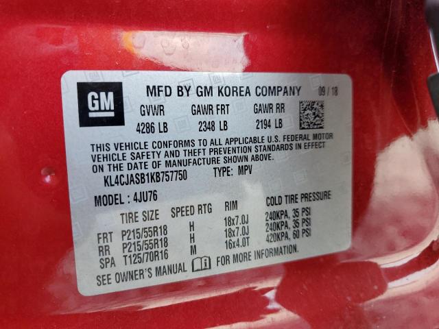 2019 BUICK ENCORE PRE KL4CJASB1KB757750