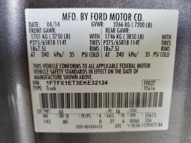 2014 FORD F150 SUPER - 1FTFX1ET3EKE32124