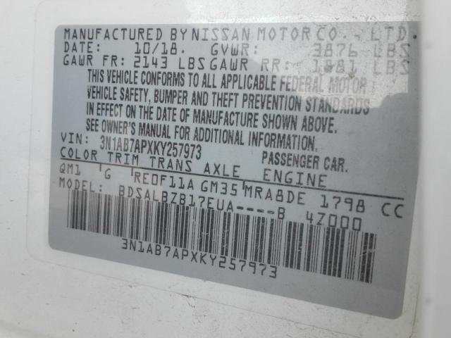 2019 NISSAN SENTRA S - 3N1AB7APXKY257973