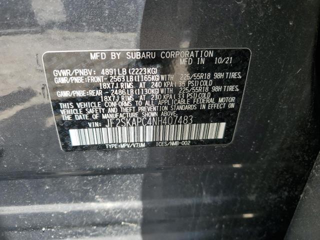 2022 SUBARU FORESTER L JF2SKAPC4NH407483