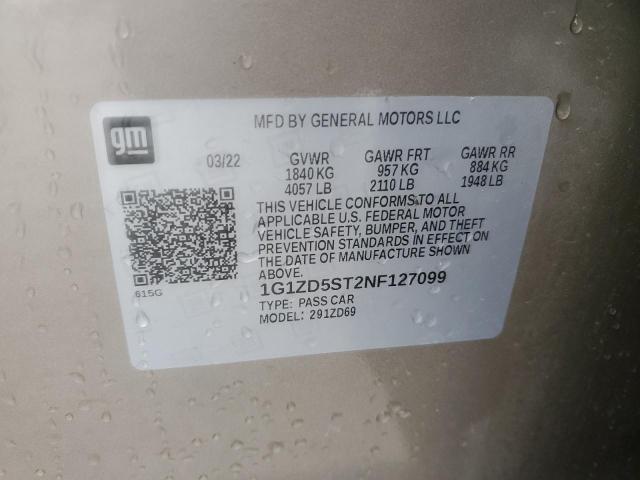 2022 CHEVROLET MALIBU LT 1G1ZD5ST2NF127099