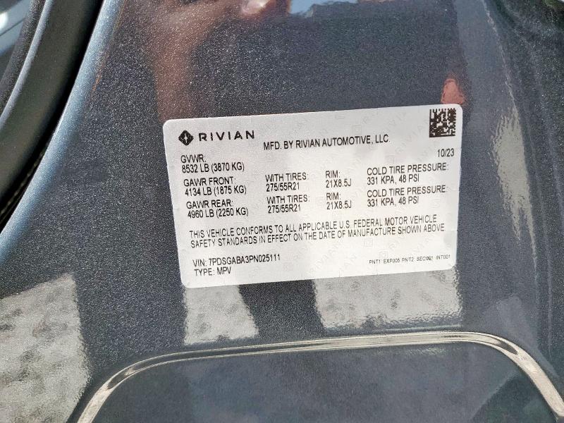2023 RIVIAN R1S ADVENT - 7PDSGABA3PN025111