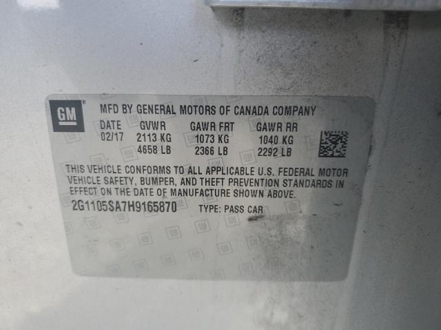 2017 CHEVROLET IMPALA LT - 2G1105SA7H9165870