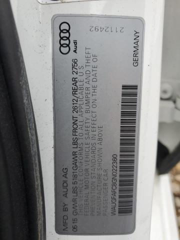 2016 AUDI A6 PREMIUM WAUGFAFC8GN022360