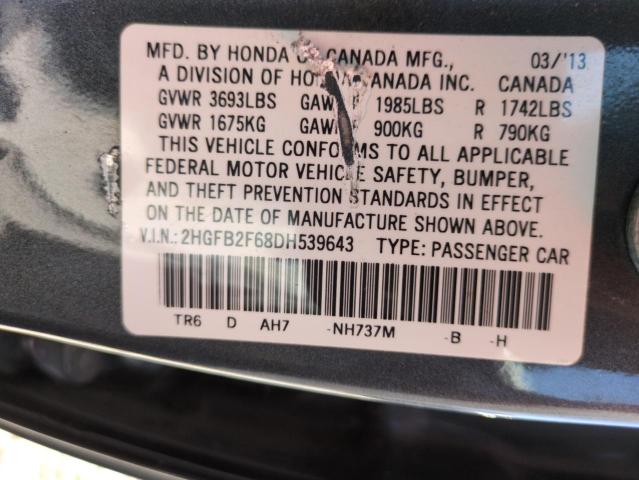 2013 HONDA CIVIC HF - 2HGFB2F68DH539643