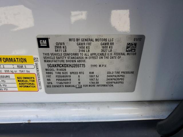2017 BUICK ENCLAVE 5GAKRCKDXHJ269775