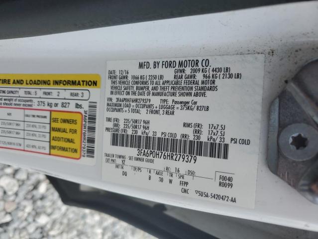 2017 FORD FUSION 3FA6P0H76HR279379