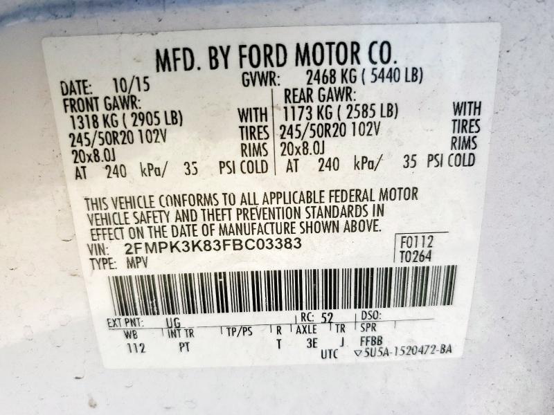 2015 FORD EDGE TITAN 2FMPK3K83FBC03383