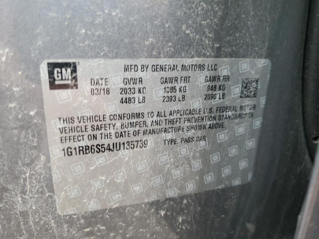 2018 CHEVROLET VOLT PREMI 1G1RB6S54JU135739