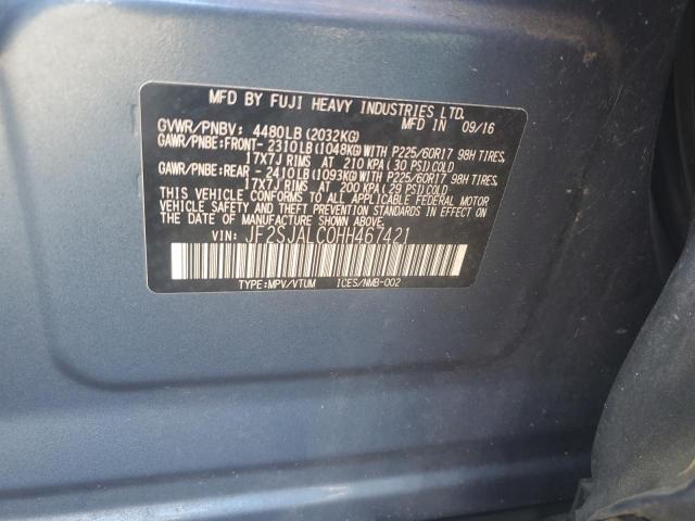 2017 SUBARU FORESTER 2 JF2SJALC0HH467421