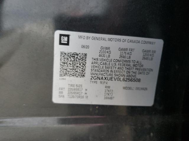 2020 CHEVROLET EQUINOX LT 2GNAXUEV0L6256508