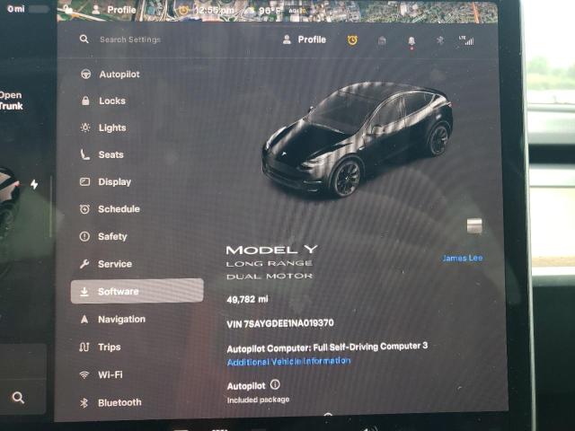 2022 TESLA MODEL Y 7SAYGDEE1NA019370