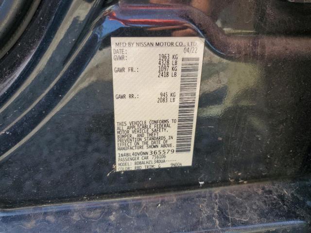2022 NISSAN ALTIMA SV 1N4BL4DV0NN365579
