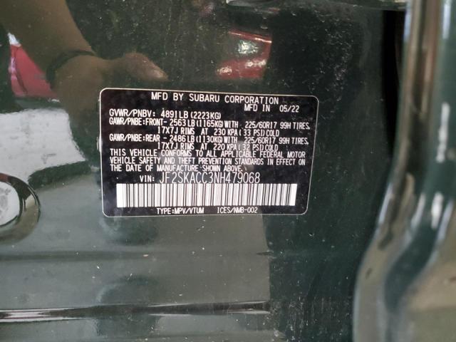2022 SUBARU FORESTER JF2SKACC3NH479068