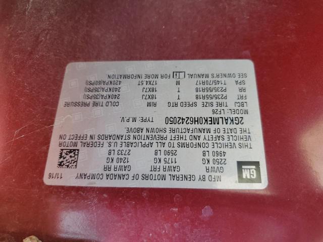 2017 GMC TERRAIN SL 2GKALMEK0H6242050