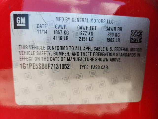 2015 CHEVROLET CRUZE LT - 1G1PE5SB8F7131052