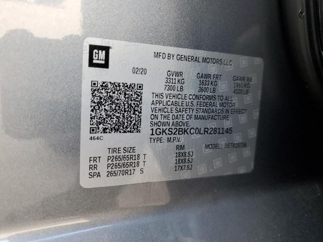 2020 GMC YUKON SLT 1GKS2BKC0LR281145