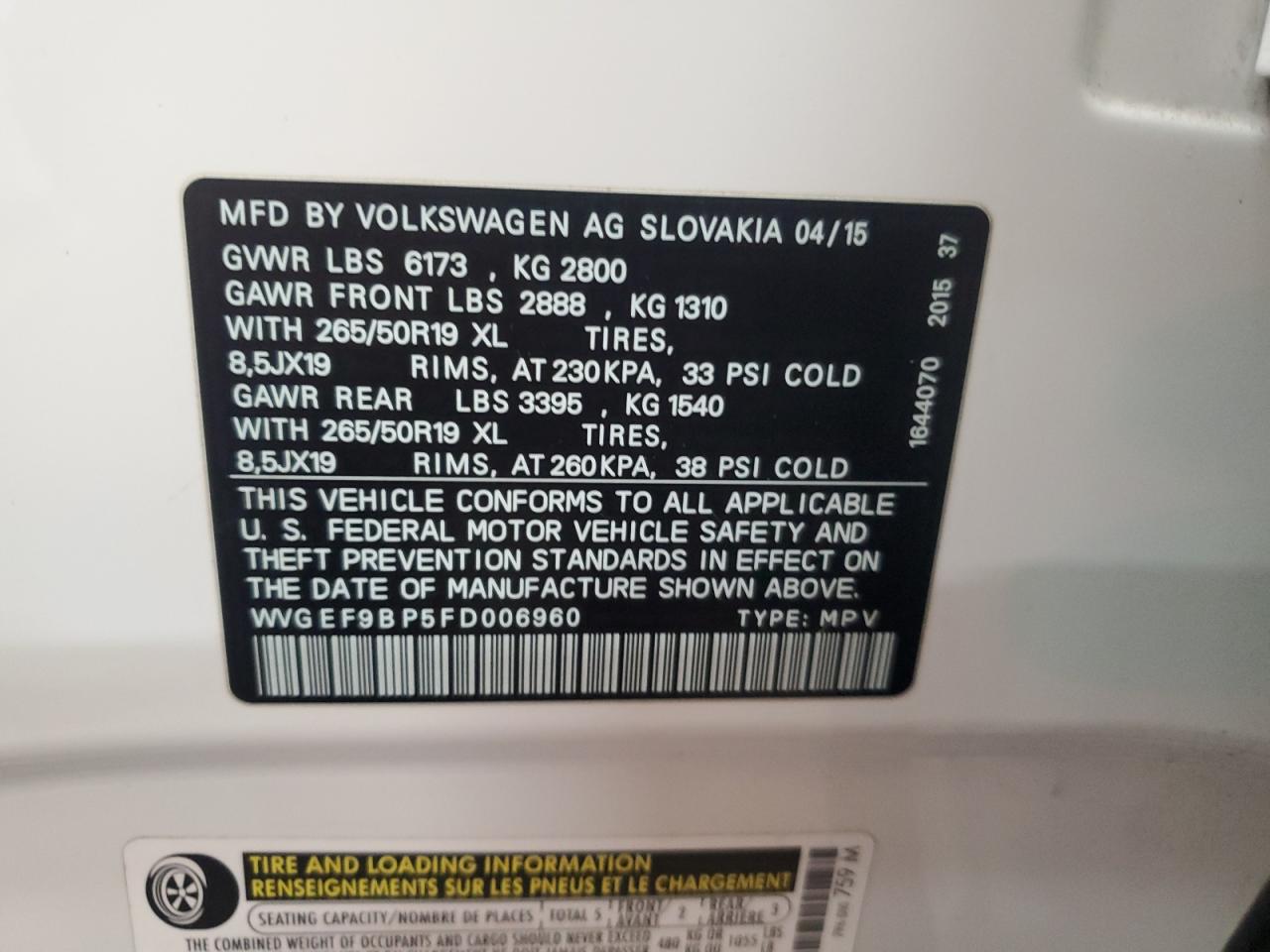 Volkswagen Touareg v6 2015