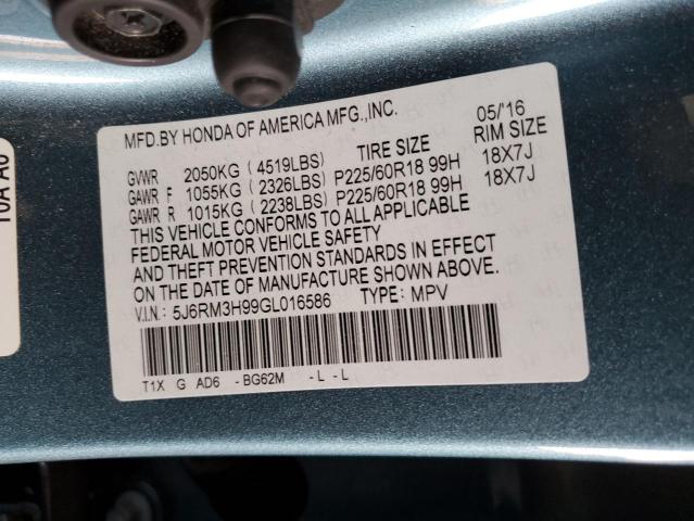 2016 HONDA CR-V TOURI 5J6RM3H99GL016586