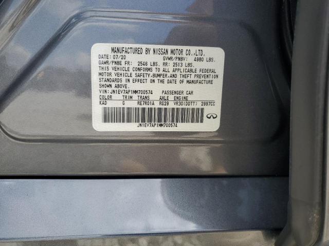 2021 INFINITI Q50 PURE JN1EV7AP1MM700574