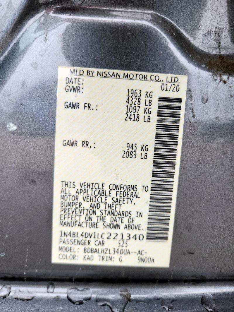 2020 NISSAN ALTIMA SV 1N4BL4DV1LC221340