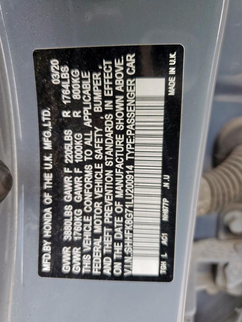 2020 HONDA CIVIC TYPE SHHFK8G71LU200914