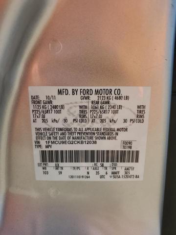 2012 FORD ESCAPE LIM - 1FMCU9EG2CKB12038
