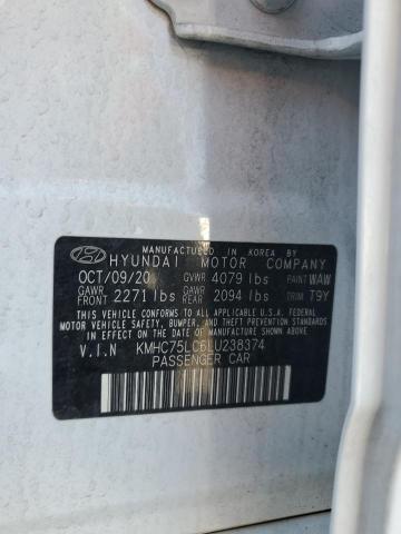 2020 HYUNDAI IONIQ SE KMHC75LC6LU238374