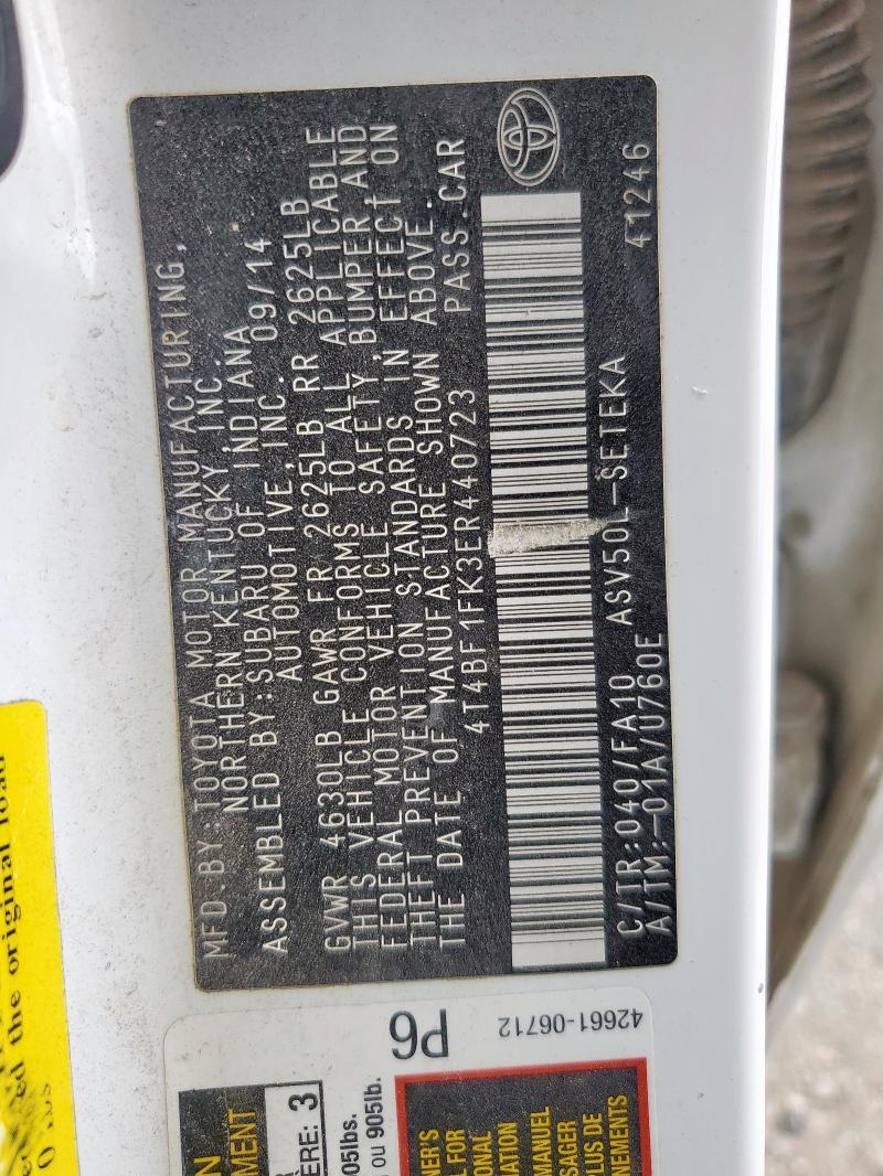 2014 TOYOTA CAMRY L - 4T4BF1FK3ER440723