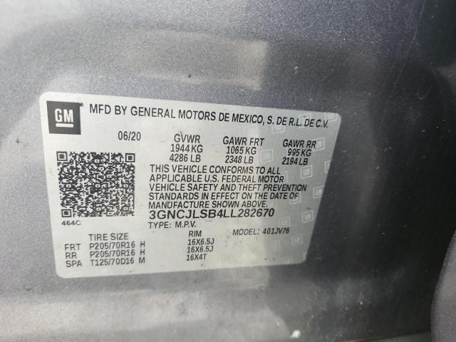 2020 CHEVROLET TRAX 1LT - 3GNCJLSB4LL282670