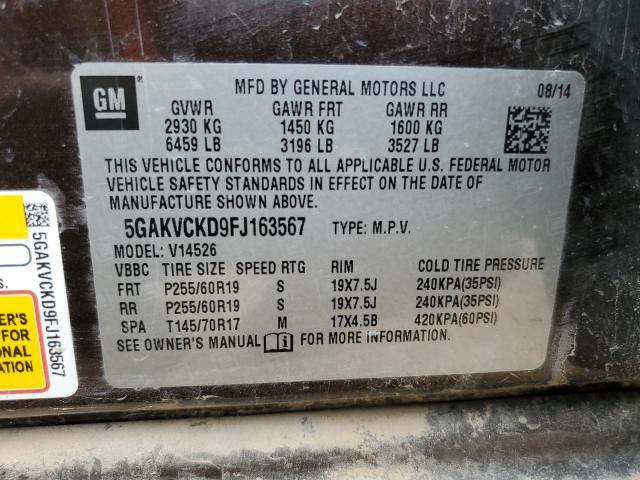 2015 BUICK ENCLAVE - 5GAKVCKD9FJ163567