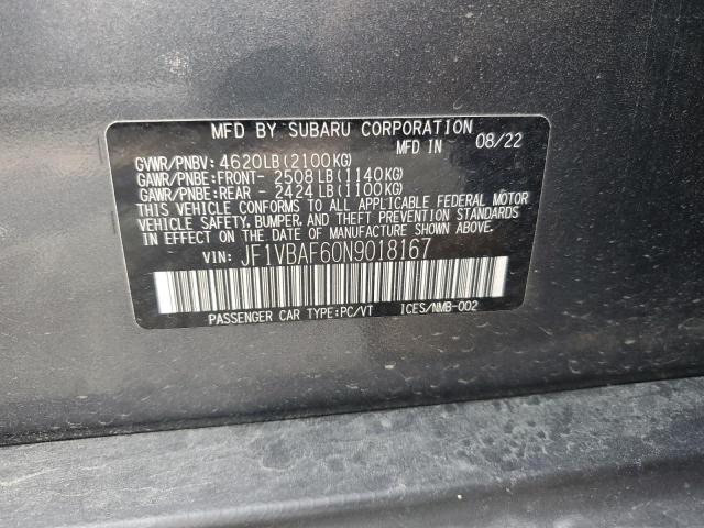 2022 SUBARU WRX PREMIU JF1VBAF60N9018167