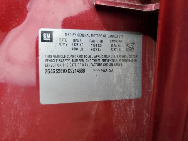 2012 BUICK REGAL PREM - 2G4GS5EVXC9214638