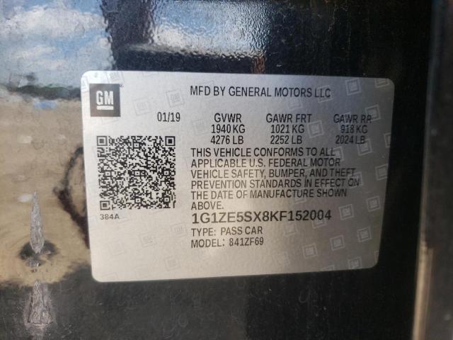 2019 CHEVROLET MALIBU PRE 1G1ZE5SX8KF152004