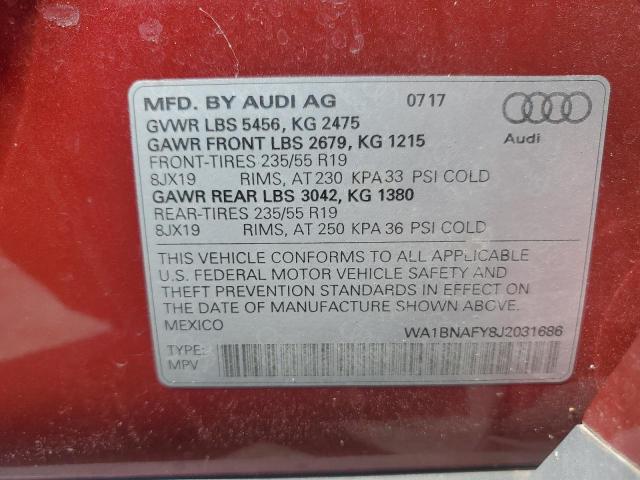 2018 AUDI Q5 PREMIUM - WA1BNAFY8J2031686