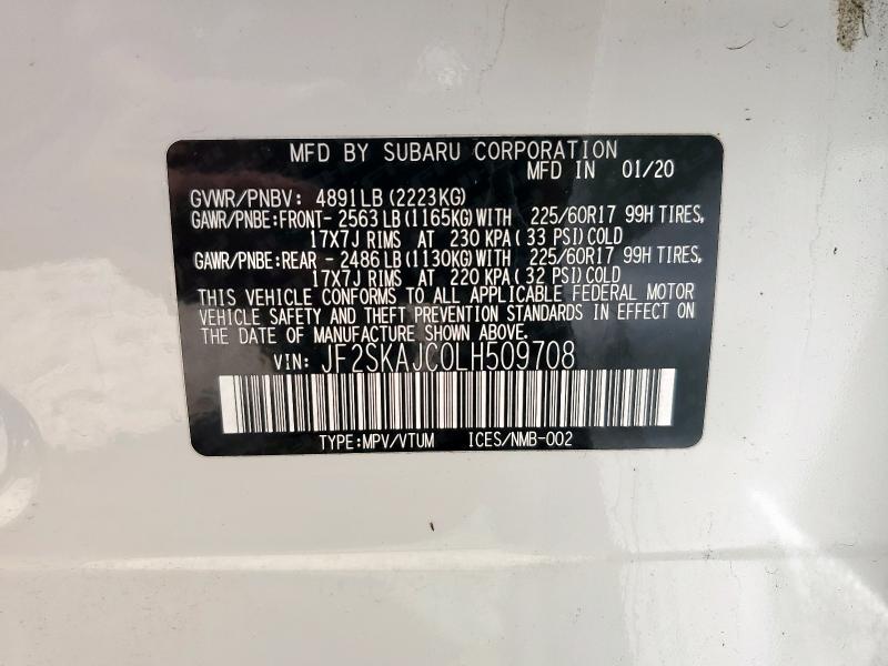2020 SUBARU FORESTER P JF2SKAJC0LH509708