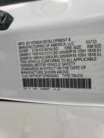 2023 HONDA RIDGELINE RTL-E 5FPYK3F72PB029263