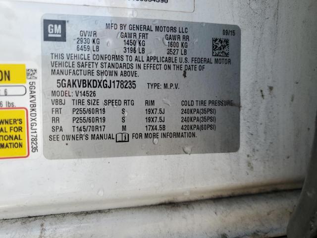 2016 BUICK ENCLAVE 5GAKVBKDXGJ178235