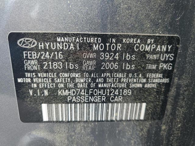 2017 HYUNDAI ELANTRA SE - KMHD74LF0HU124189
