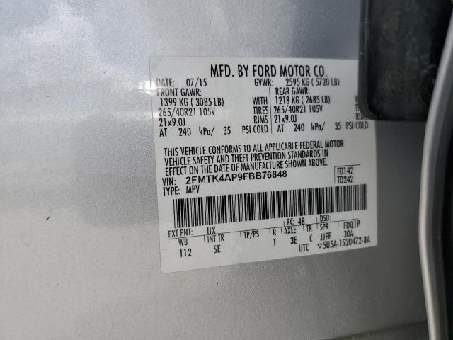 2015 FORD EDGE SPORT - 2FMTK4AP9FBB76848