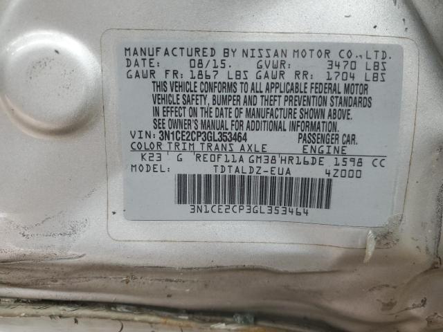 2016 NISSAN VERSA NOTE 3N1CE2CP3GL353464