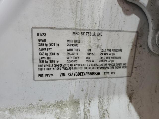2023 TESLA MODEL Y 7SAYGDEE4PF666836