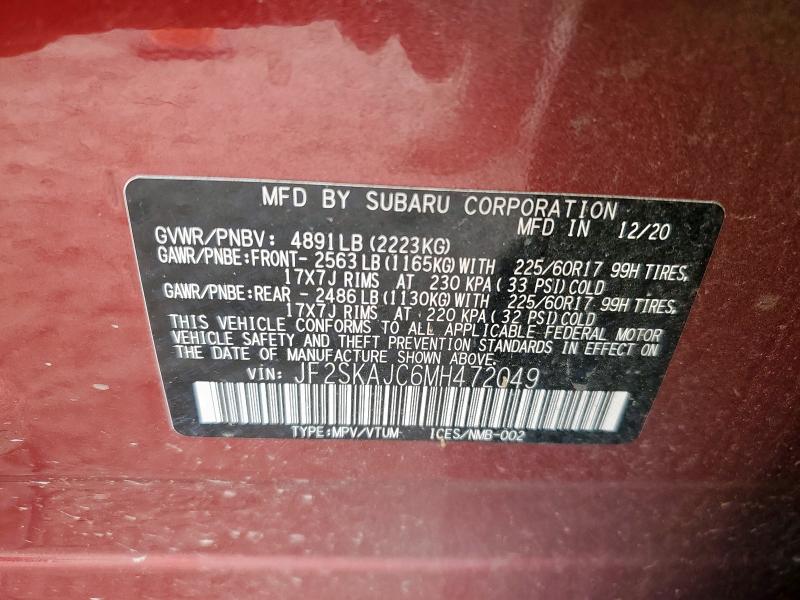 2021 SUBARU FORESTER P - JF2SKAJC6MH472049