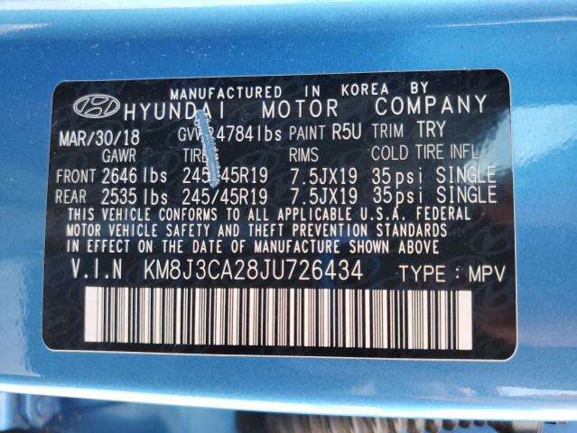 2018 HYUNDAI TUCSON VAL KM8J3CA28JU726434