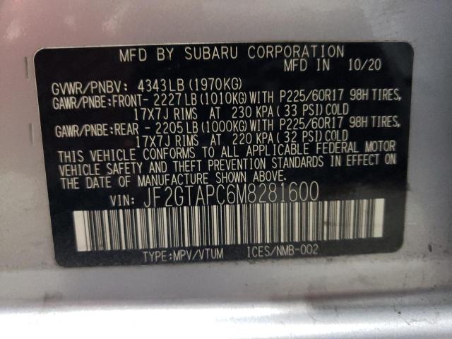 2021 SUBARU CROSSTREK JF2GTAPC6M8281600
