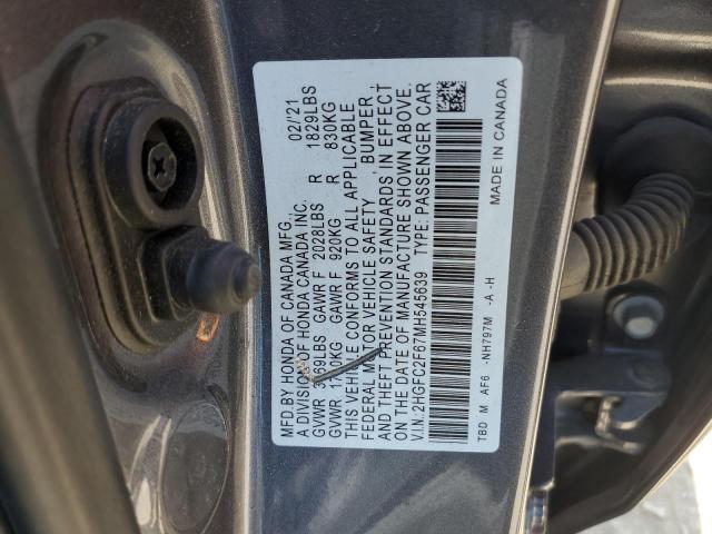 2021 HONDA CIVIC LX - 2HGFC2F67MH545639
