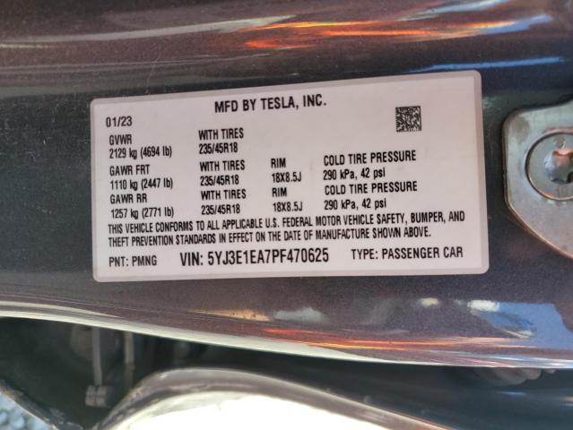 2023 TESLA MODEL 3 5YJ3E1EA7PF470625